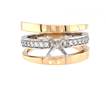 Triple Band Semi-Mount Engagement Ring